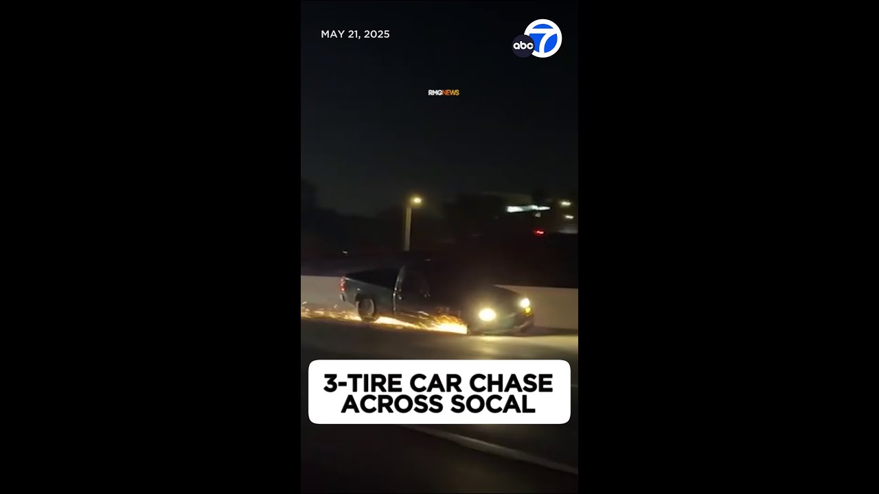 Suspect drives car with only 3 tires during SoCal chase