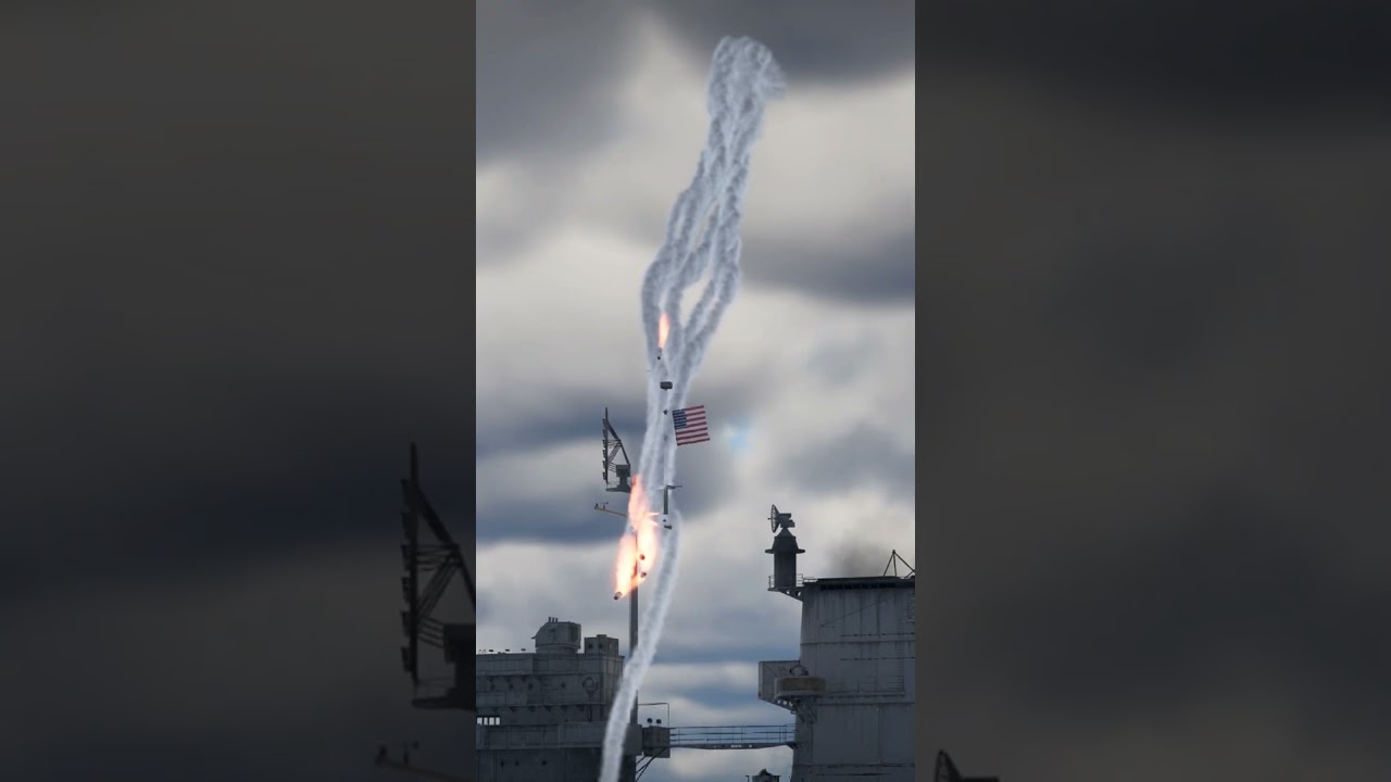 missile barrage dives toward massive US warship!