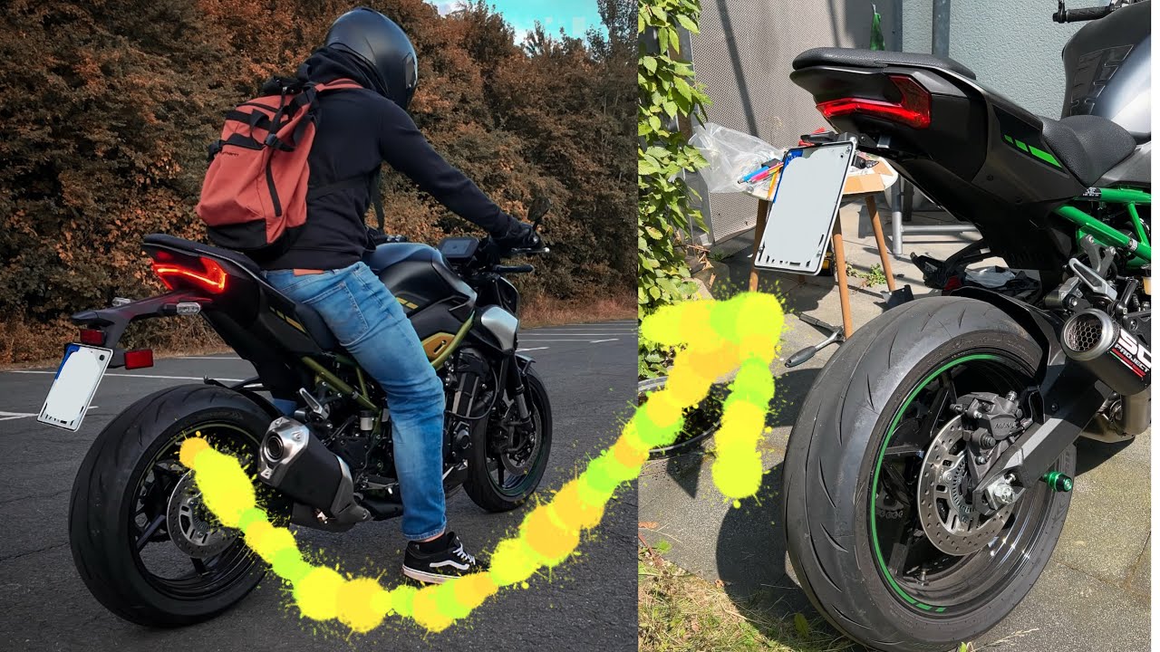 Motorrad Kennzeichenhalter montieren [EINFACH] - Kawasaki Z900 [2025]