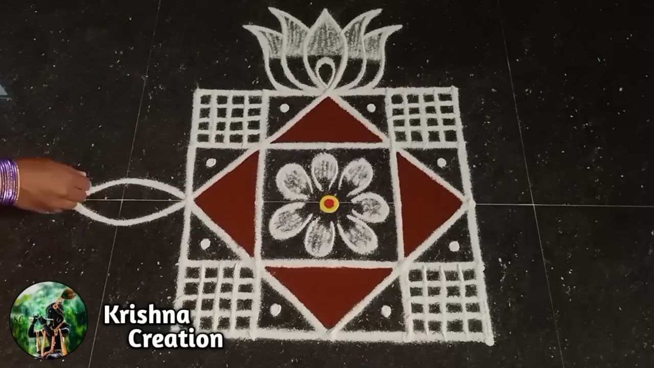 Easy Padi Kolam Design with 5x5 dots | Simple Padi Kolam | Beautiful Rangoli | Padi kolam Muggulu