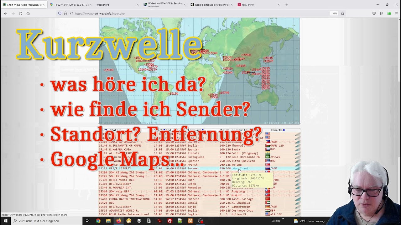 Kurzwelle ► was h&ouml;re ich da eigentlich? ► wie finde ich Sender? ► Standort Google Maps Anleitung