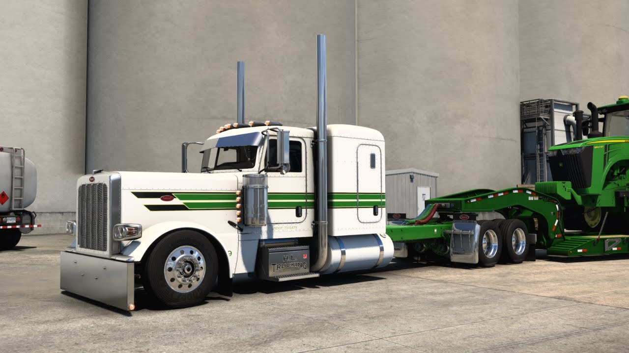 Peterbilt 389 - (Hauling Oversized John Deere) - Pizzster Modding & Damo - American Truck Simulator