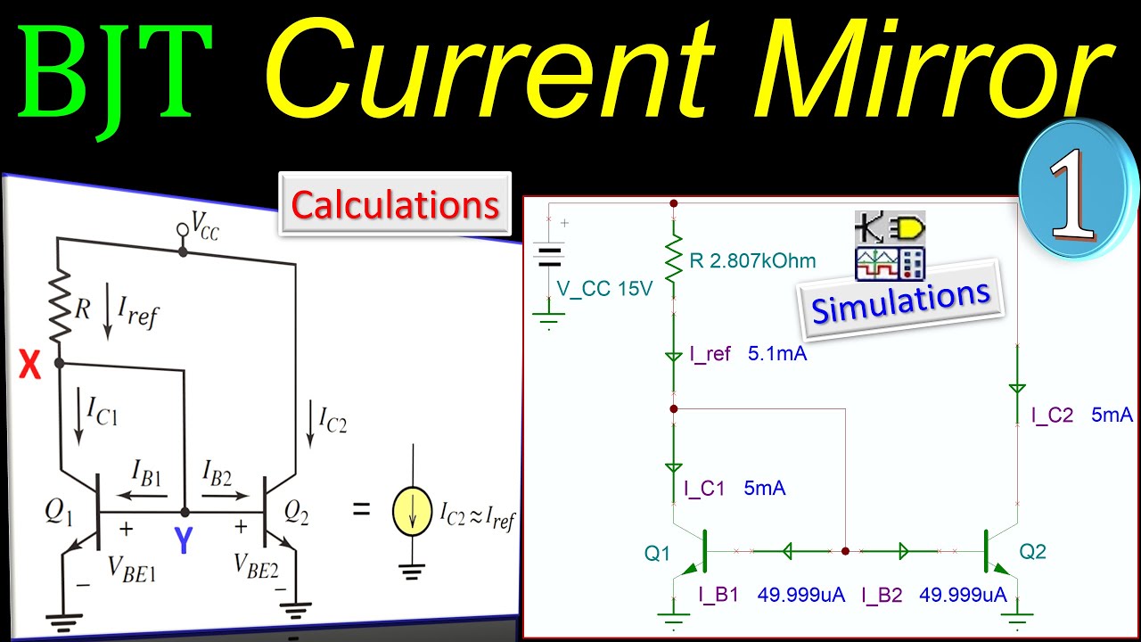 BJT Current Mirror Source 🌟 Calculations & SPICE Simulations 💡 Example 1