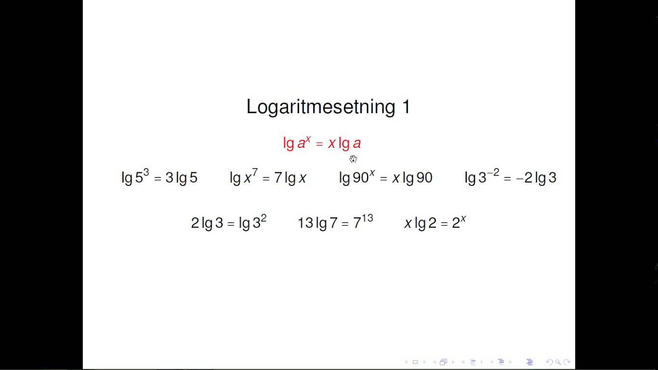 Logaritmesetningene