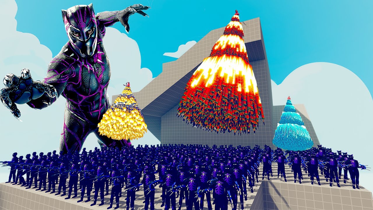 200x BLACK PANTHER vs 4x EVERY GOD - Totally Accurate Battle Simulator TABS