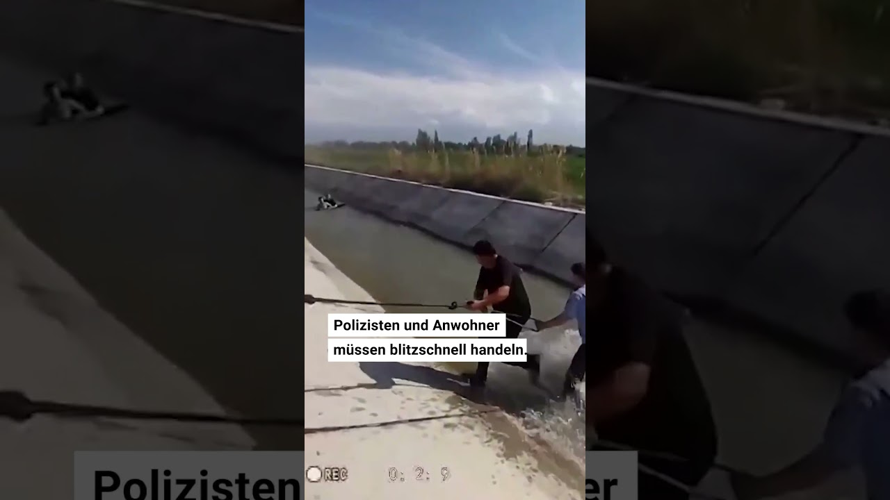 Riskante Rettungsaktion aus Kanal