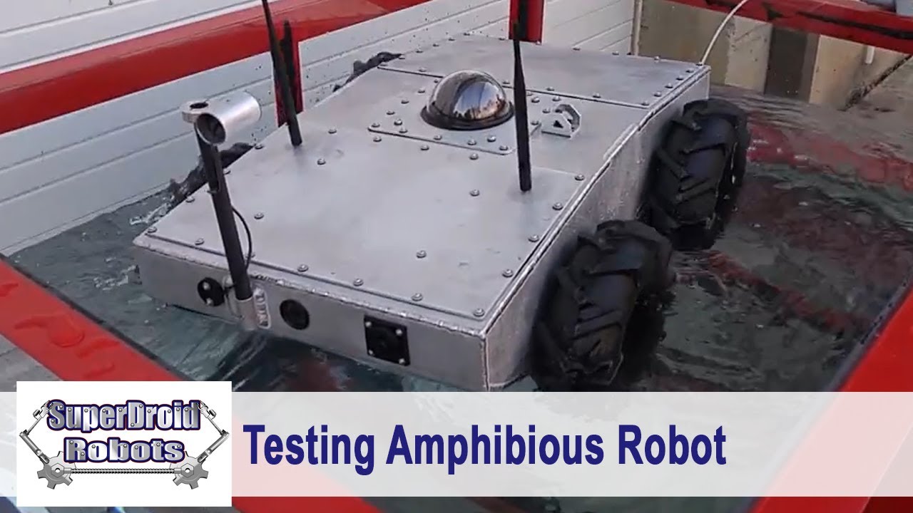 Testing an Amphibious Robot by SuperDroid Robots