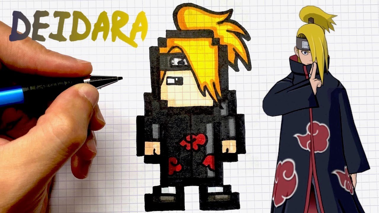 TUTO DESSIN DEIDARA PIXEL ART NARUTO