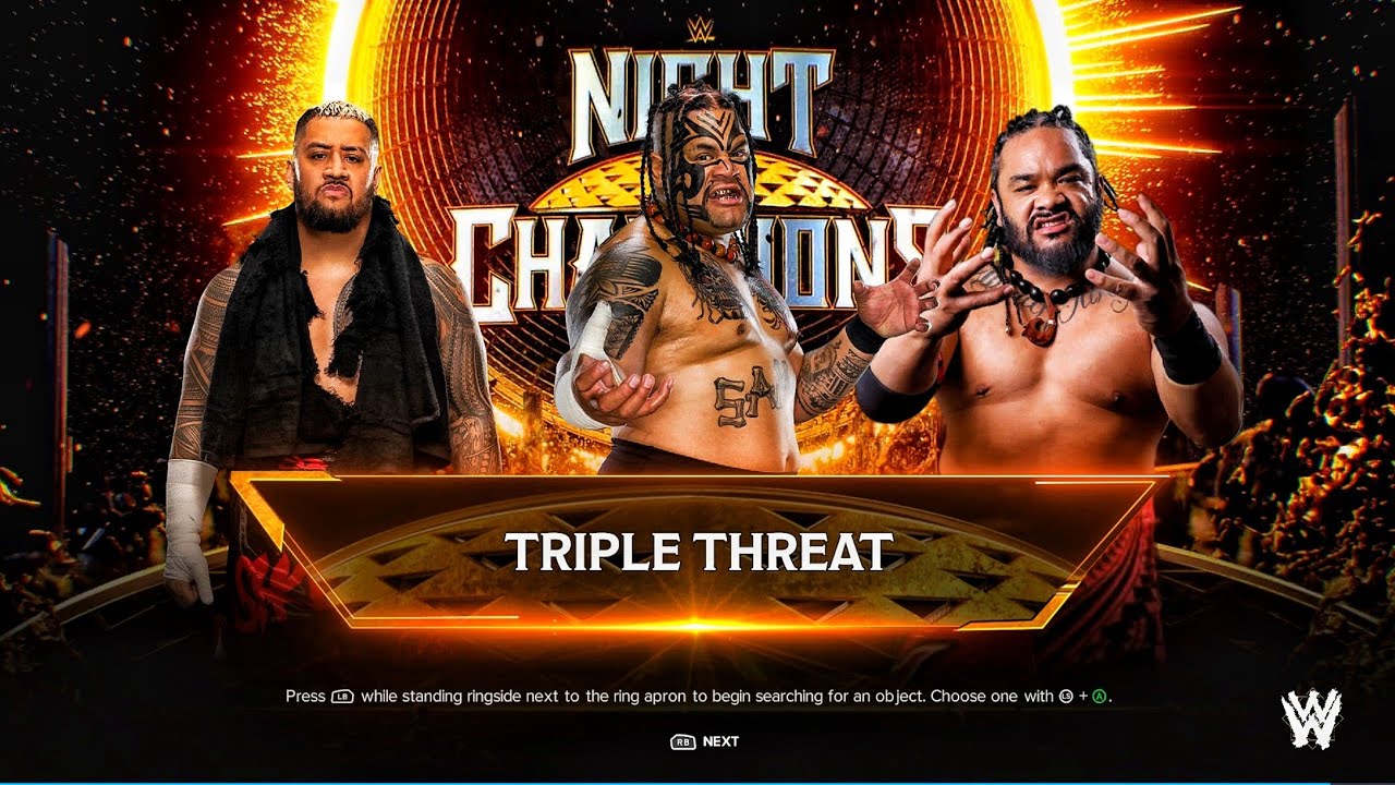 Umaga Vs Solo Sikoa Vs Jacob Fatu - Triple Threat Match | WWE 2k24