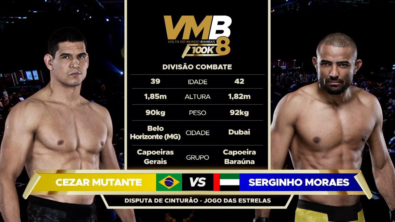 Cezar Mutante Vence Serginho Moraes em Épico Jogo de Capoeira no VMB8 100k!
