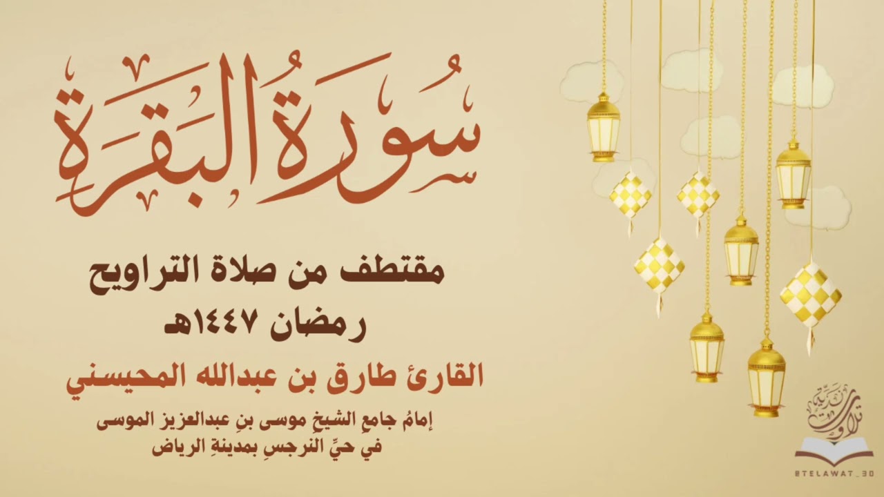 تلاوة ندية من سورة البقرة للقارئ طارق المحيسني تراويح ١٤٤٧ 