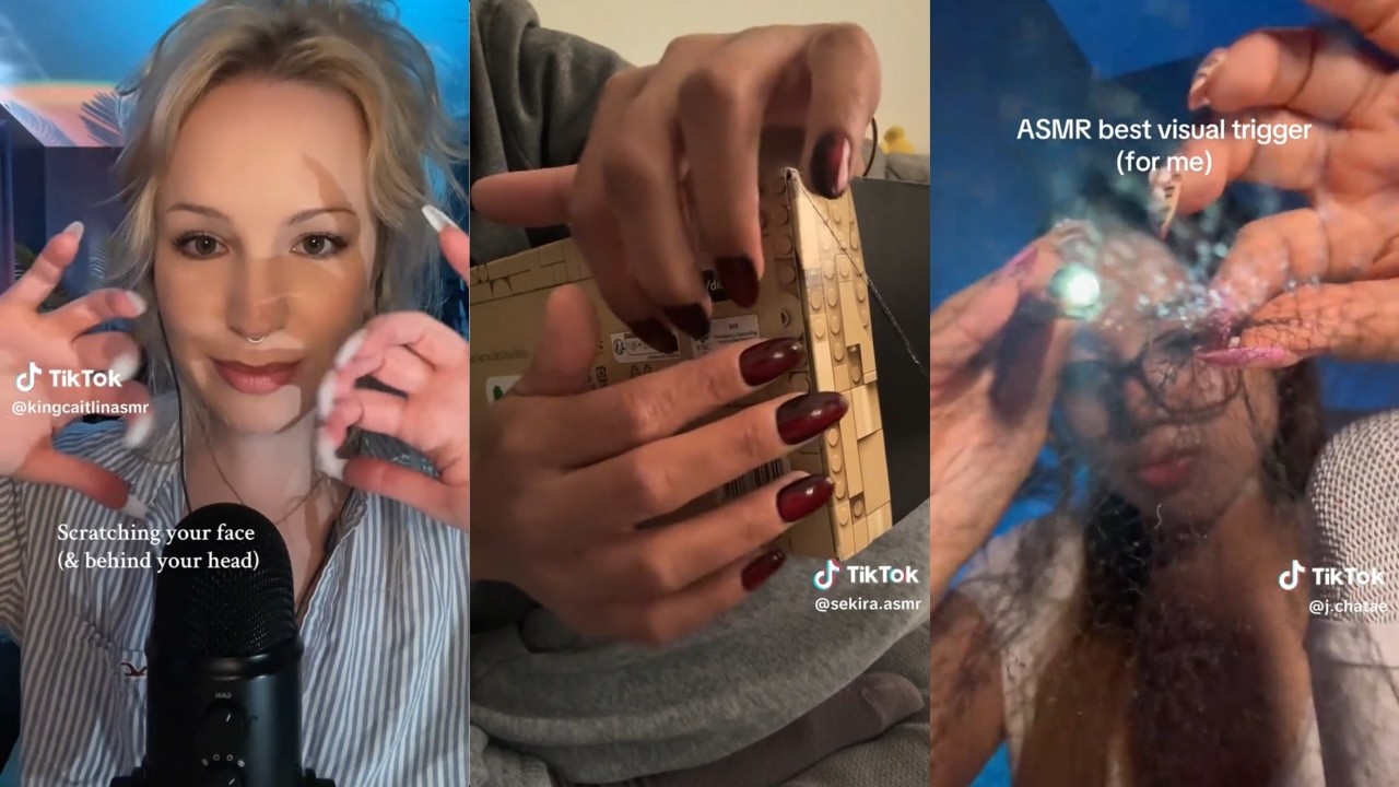 tiktok asmr that actually made me sleepy (visual, mouth sounds, scratching, tapping) | part 3
