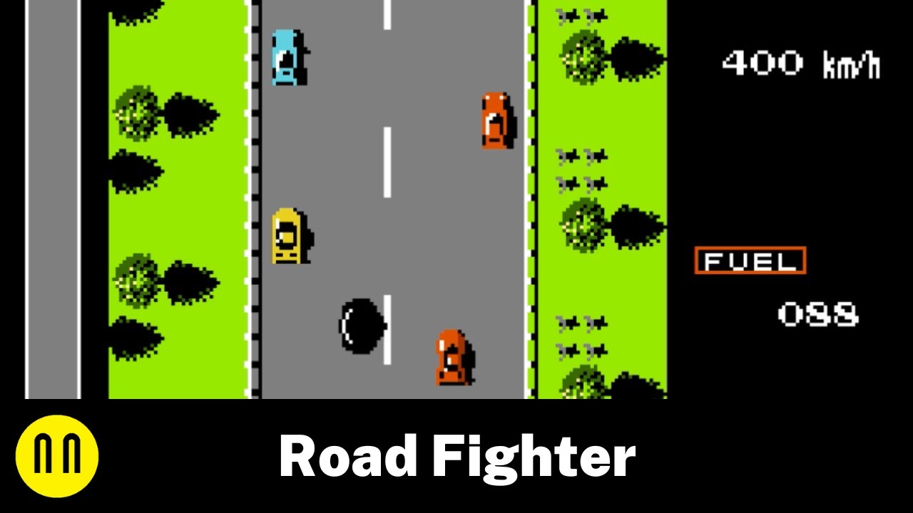 [NES] Road Fighter - Full Playthrough No Crash No Brake