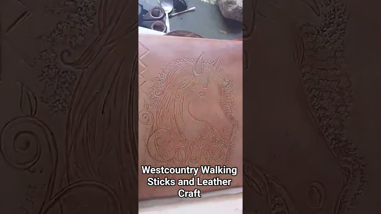 working on a hand made leather Messenger bag. for Westcountry Walking Sticks and Leather Craft.