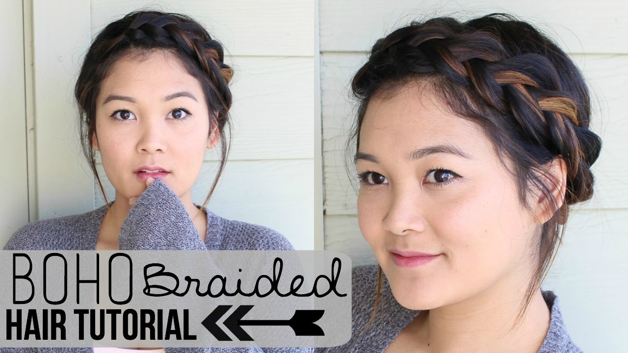 Boho Braided Updo Hair Tutorial | JaaackJack