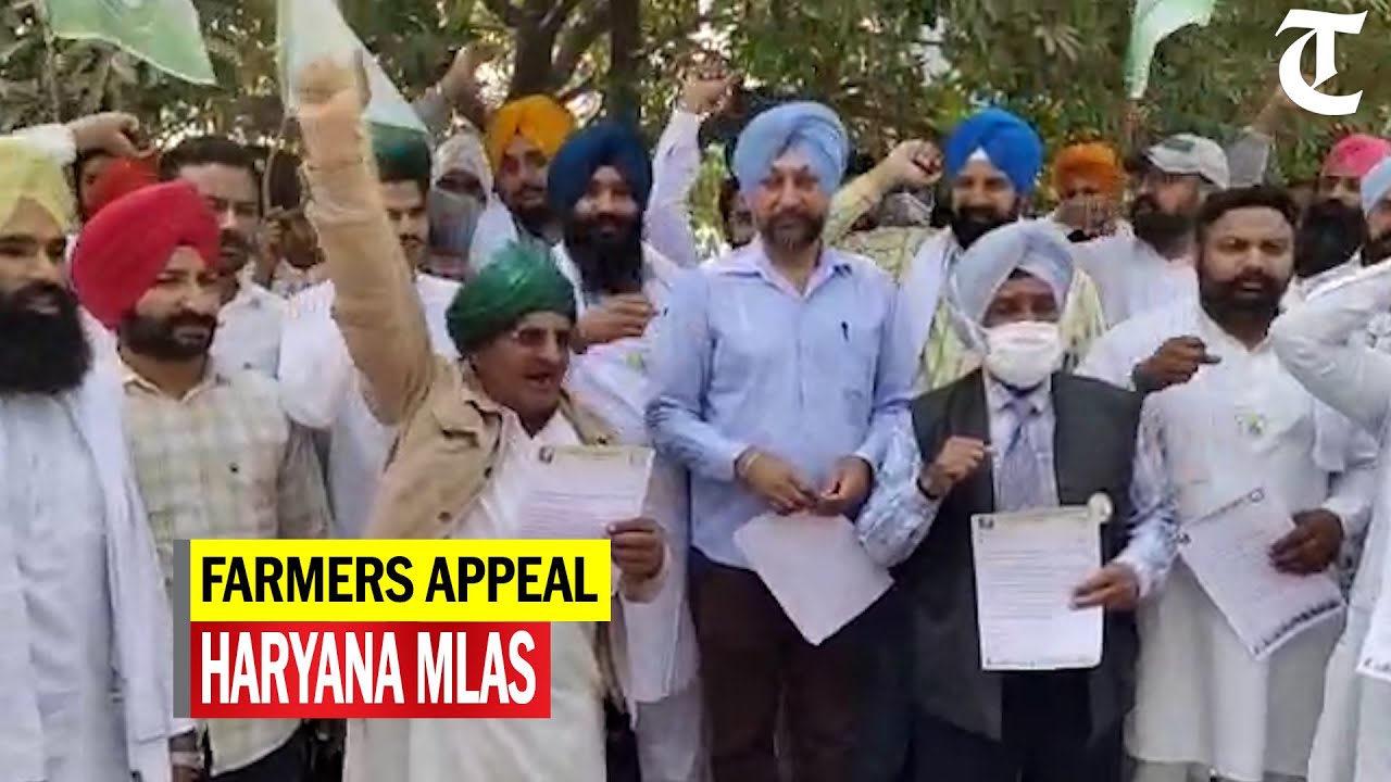 Karnal: Farmers appeal Haryana MLAs to support no-confidence motion against state govt in Assembly