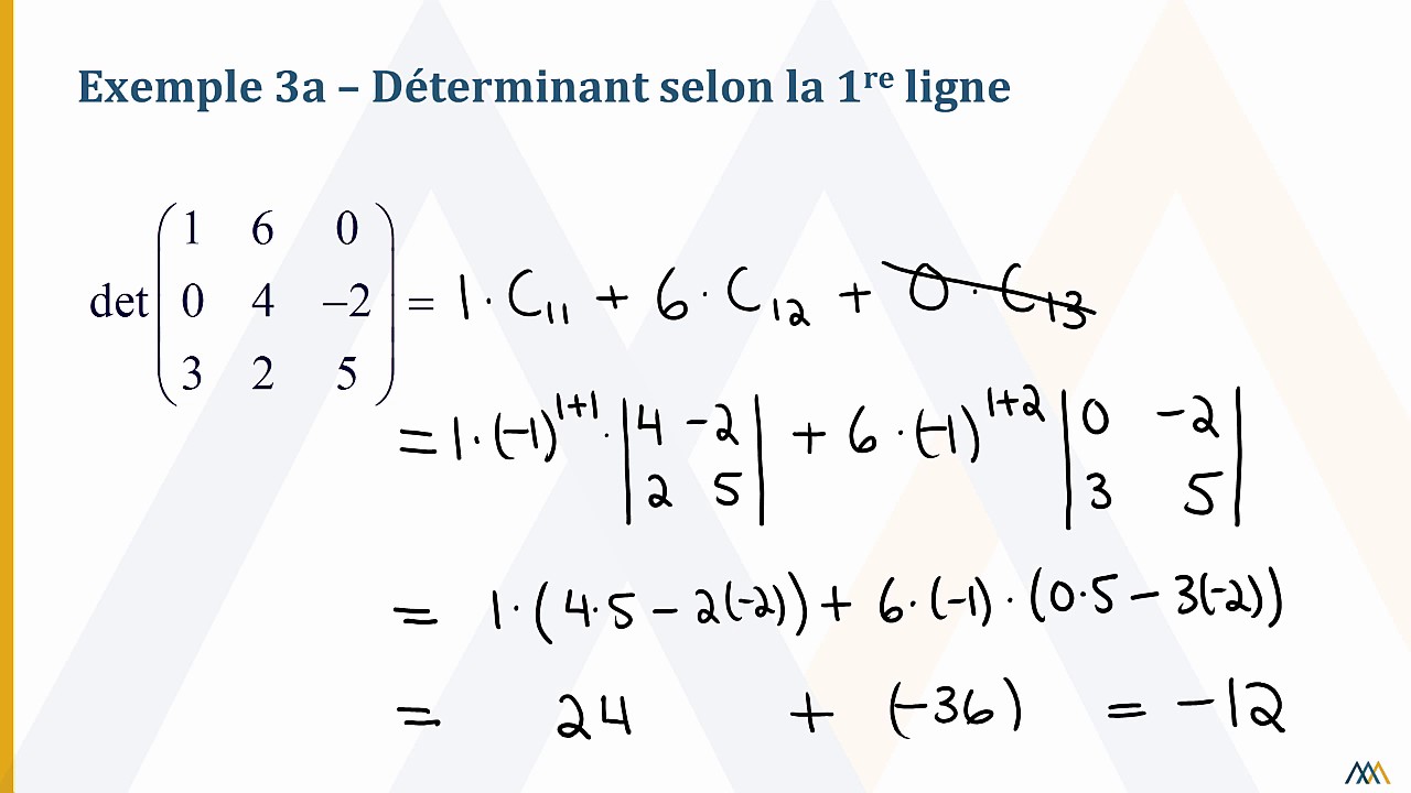 Déterminant d'une matrice n x n