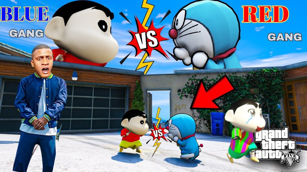 Shinchan Brings Doraemon! 😱 Franklin Rescues Pinchan from Military to Complete His Team! | GTA 5