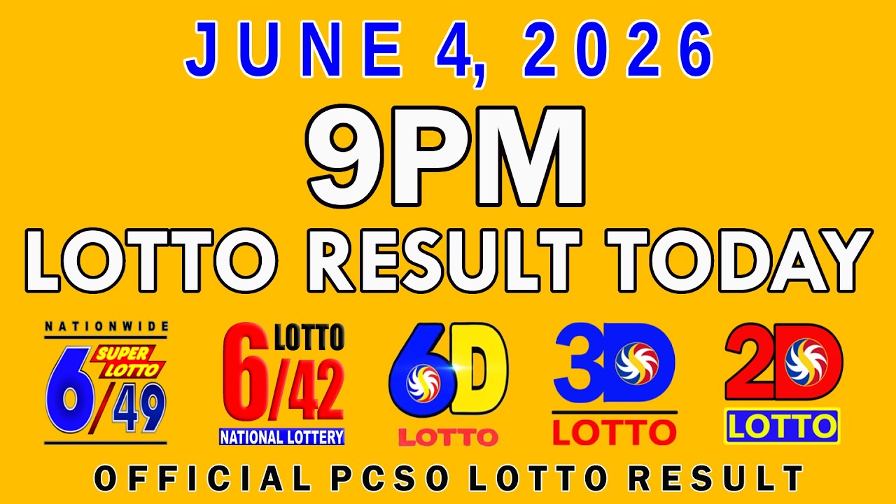 9pm Lotto Result Today June 4 2026 PCSO
