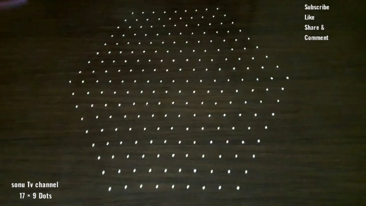 Dots rangoli || Festival rangoli with 17 Dots|| Pandaga rangoli ||Chukkala muggulu || Easy rangoli