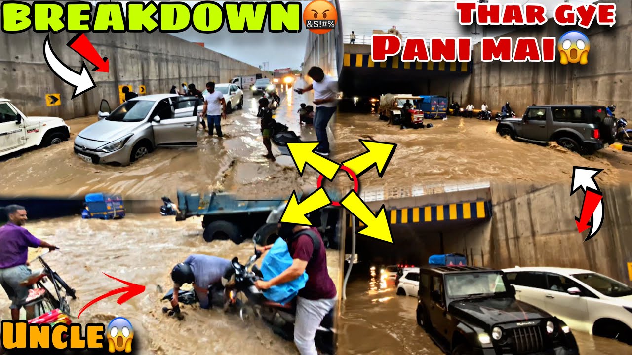 Cars 🚗 stuck in water  inside underpass 🚧Monsoon ⛈️ ki wajasai hua Bura haal/monsoon 2023 in india