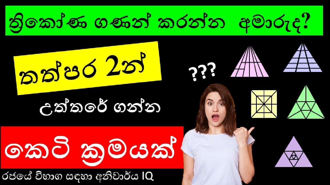 IQ Sinhala Counting Triangles / thrikona ganana seweema for SLAS, SLEAS, SLES & foreign service exam