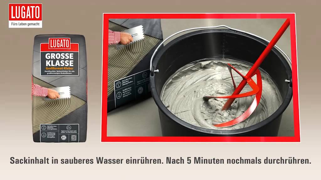 Anleitung: Gro&szlig;formatfliesen verkleben mit Lugato Grosse Klasse Fliesenkleber