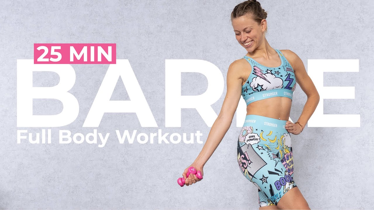 25 MIN FULL BODY BARRE WORKOUT with LIGHT DUMBBELLS - Transform your Body NOW!
