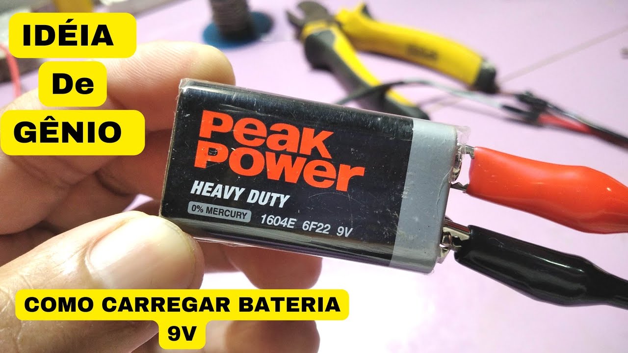 Como CARREGAR BATERIA 9v Não RECARREGÁVEL