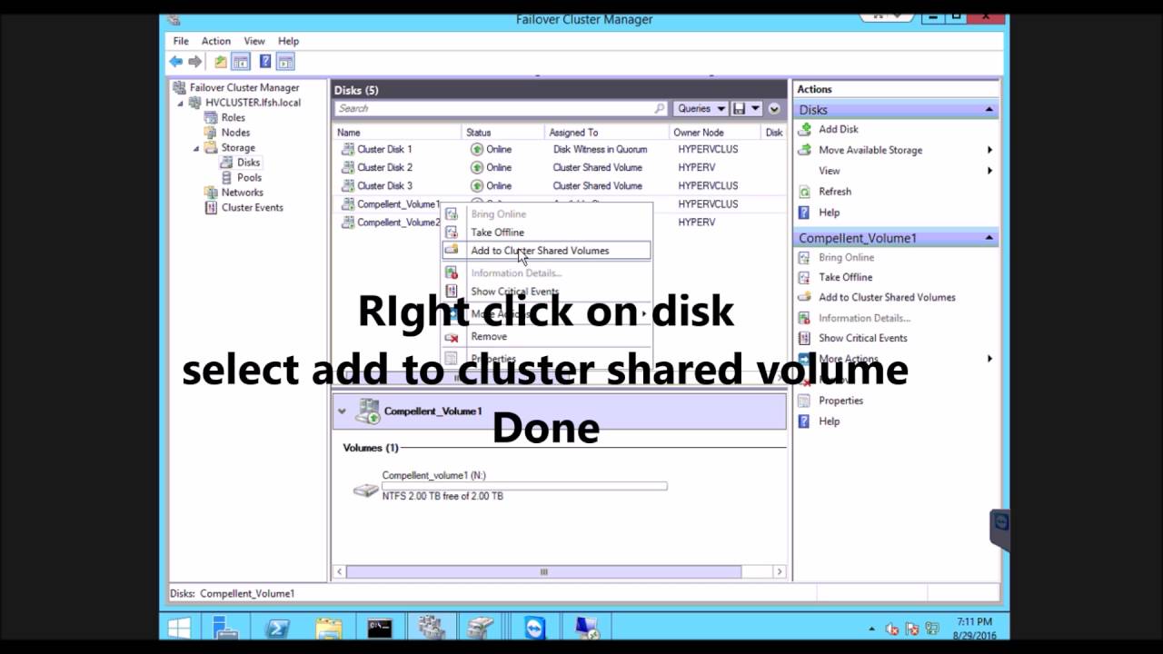 How to add volume to failover cluster in 2minutes