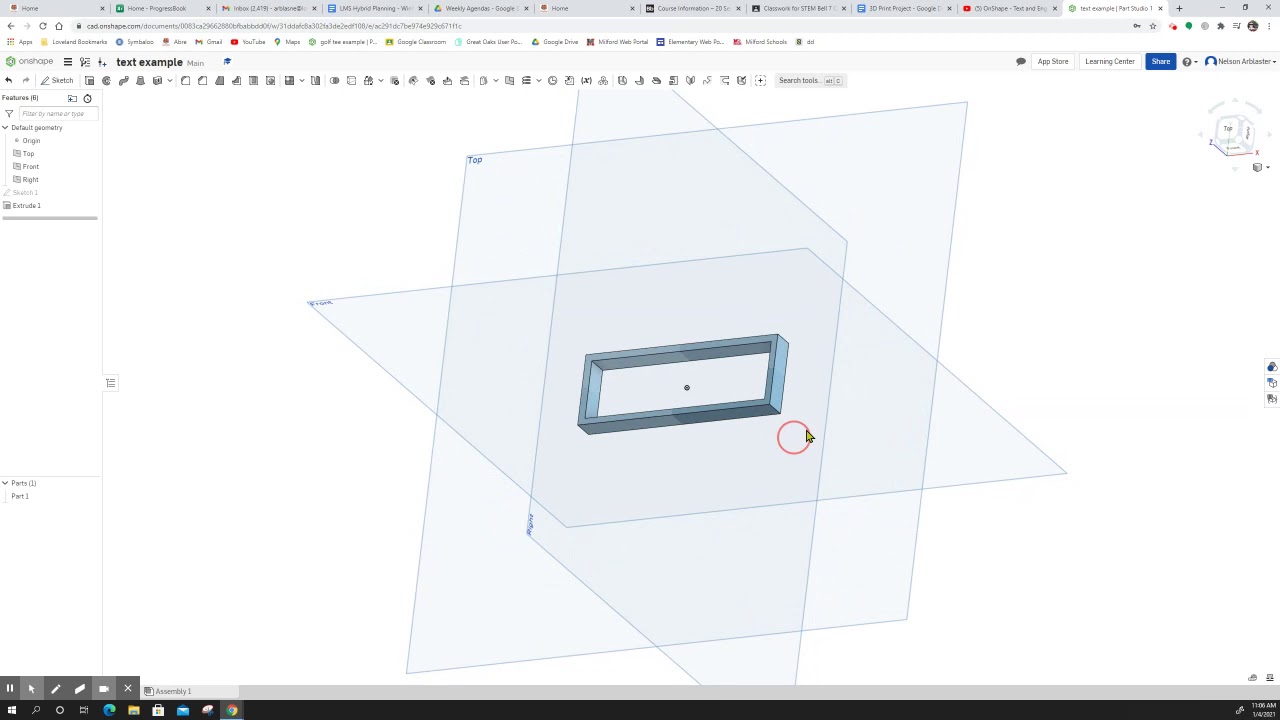 Onshape Video Tutorial: Basic Bag Tag with Text