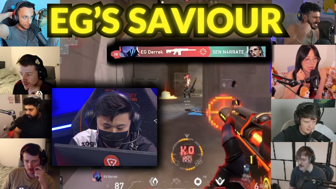 Valorant Streamers React To EG Derrek's INSANE 4k Against SEN To Save EG At VCT