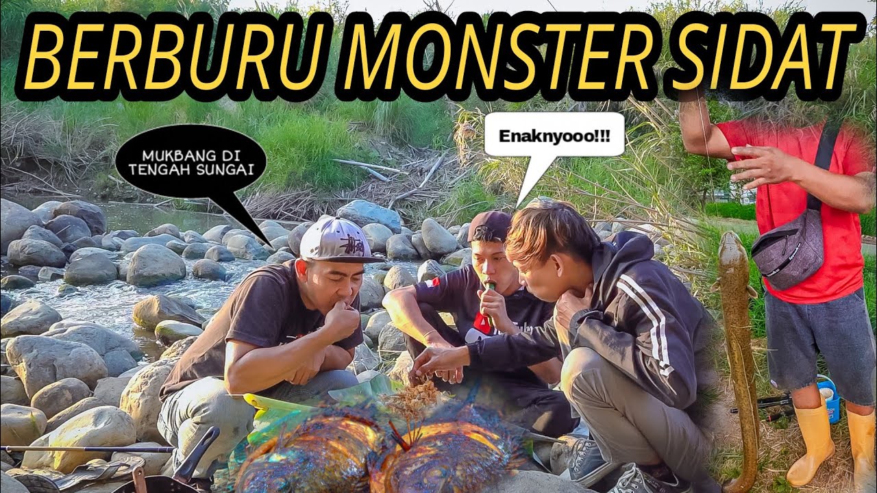 Berburu sidat!!Para pemancing di alam liar akhirnya makan besar di tengah sungai