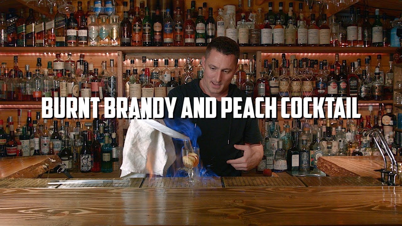 BURNT BRANDY AND PEACH COCKTAIL