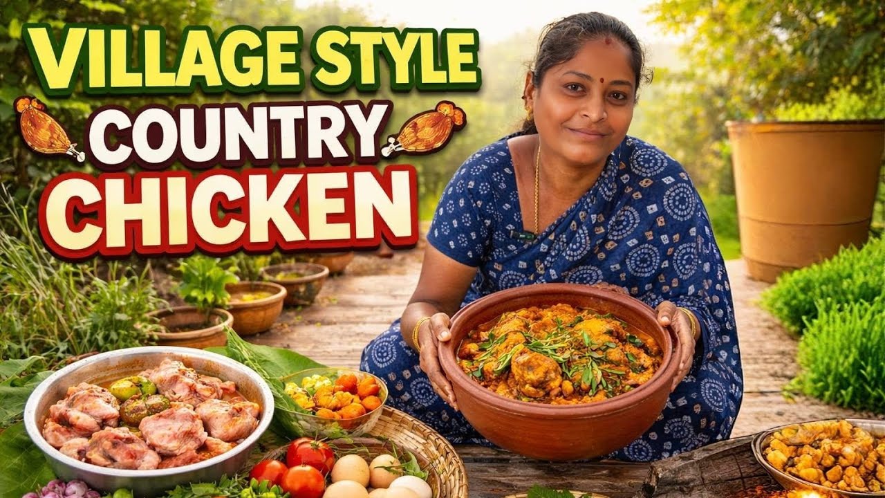 #🍲நாட்டுக்கோழி பொங்க சோறு விறகடுப்பு நாட்டுக்கோழி குழம்பு