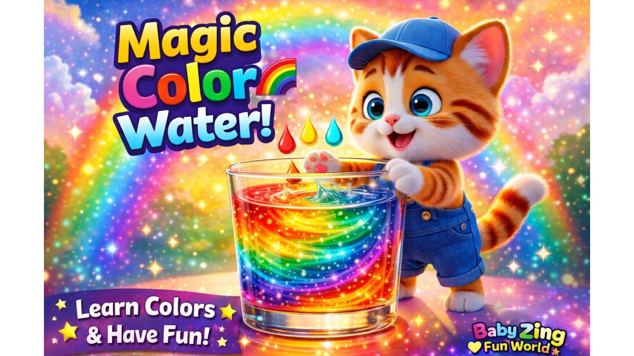 🧪🌈 Magic Color Changing Water | Learn Colors with Rainbow Water | Baby Zing Fun World