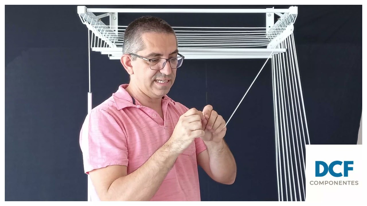 Como passar cordas no varal Varal Slim
