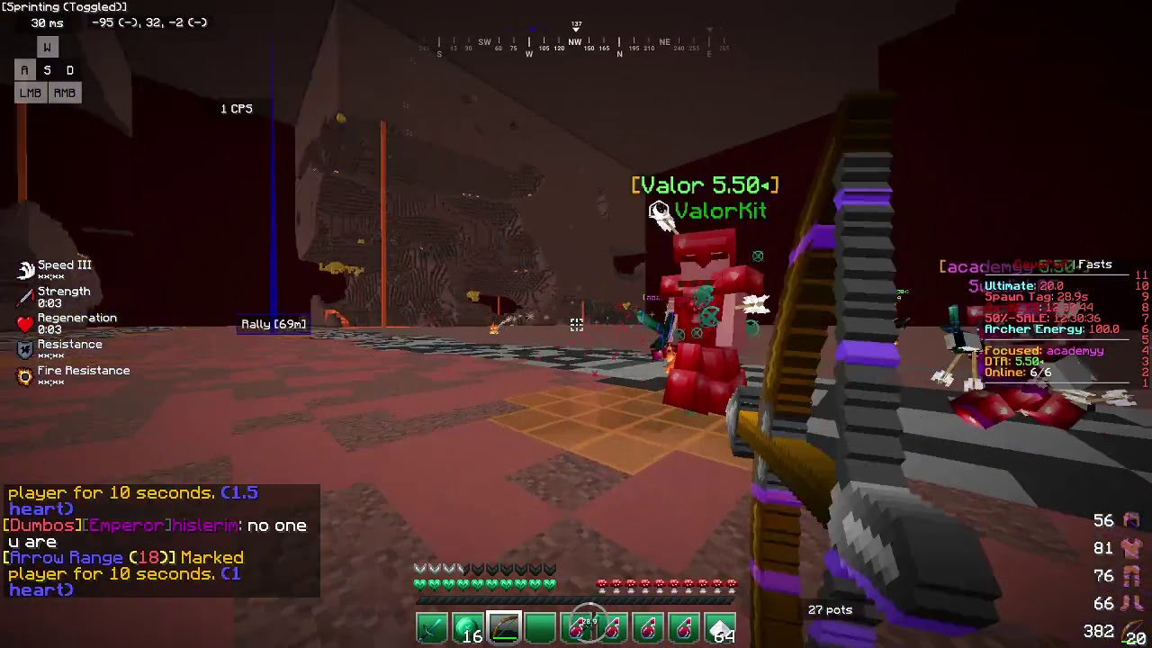 Teamfight On CavePvP Valor VS Academy (Archer POV)