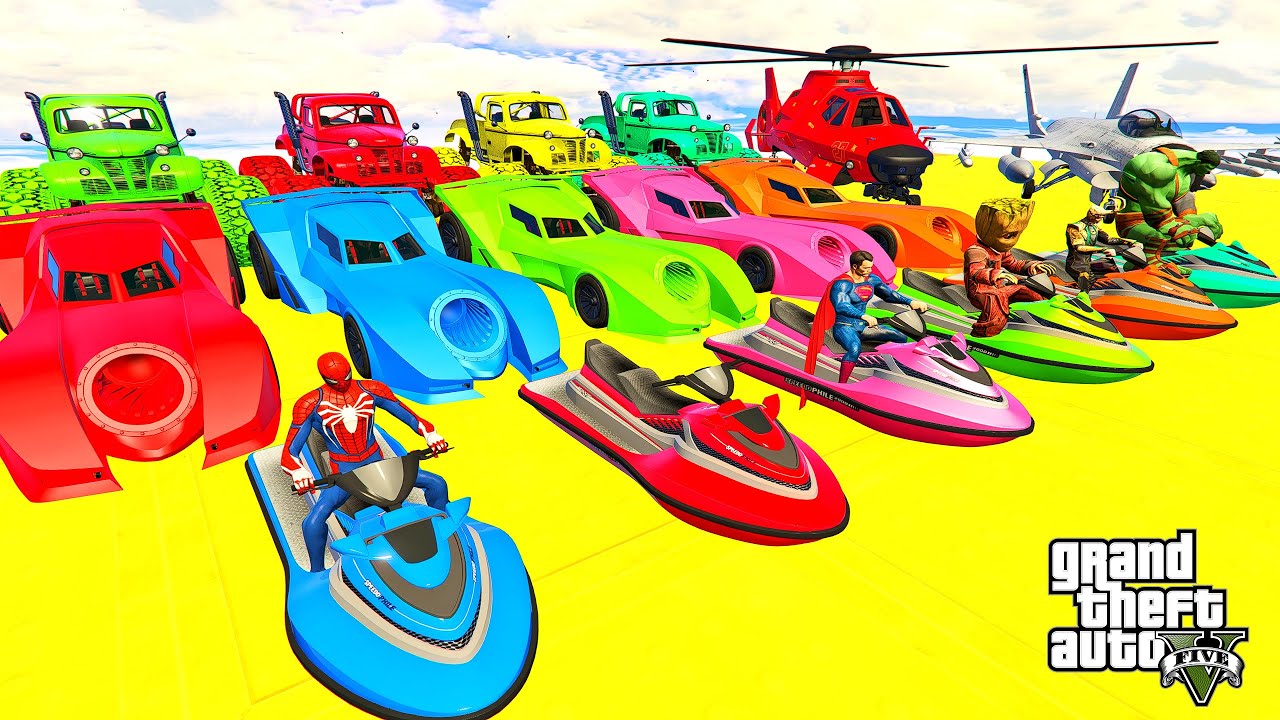 GTA V Mega Stunt Race: Cars, Boats, Motorcycles Clash 