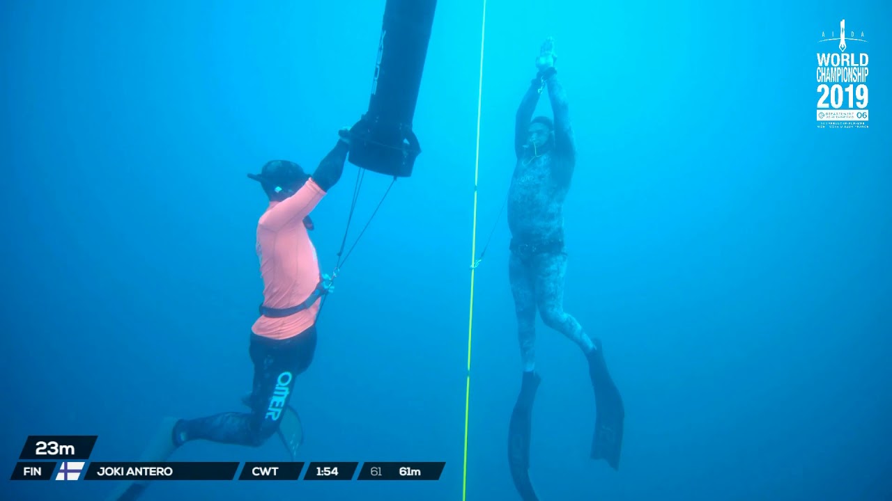 AIDA Depth World Championship Villefranche-Sur-Mer 2019 - Antero Joki - CWT 61m