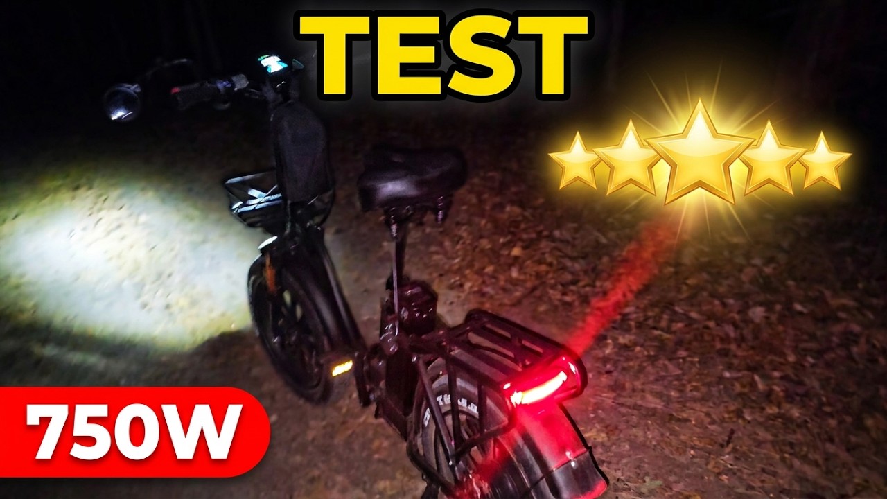Rower elektryczny #Cmacewheel Y20#750W#las#oświetlenie#test#manetka#prędkość