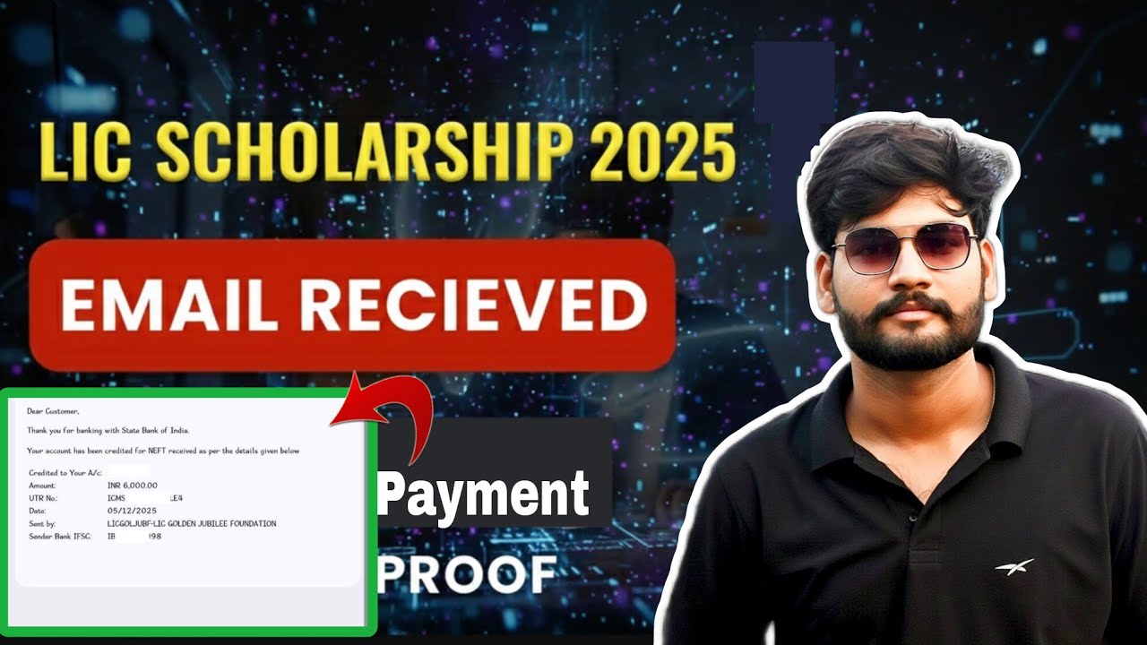 Payment Recieved - Lic Golden jubilee Asha Scholarship 2025 ll Lic Scholarship Ka Payment Aa gya 