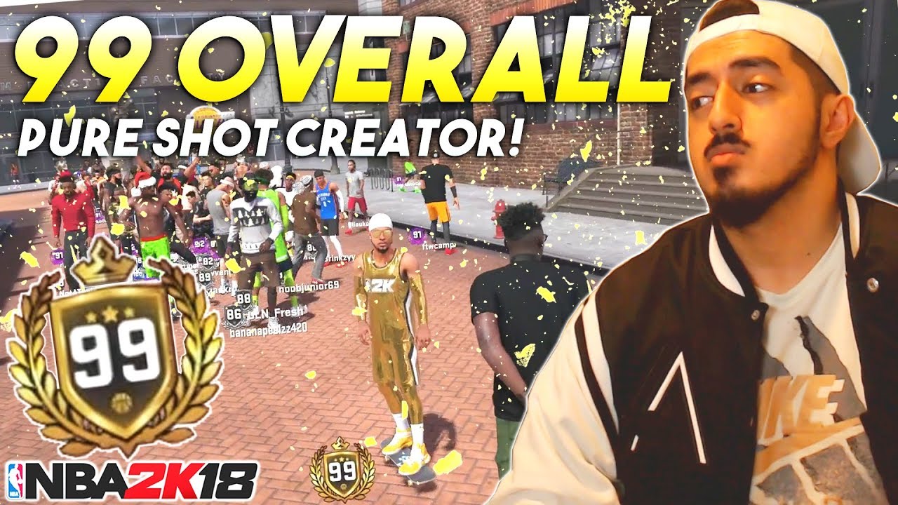 I GOT 99 OVERALL WITH A PURE SHOT CREATOR! LEGEND BADGE REWARD REACTION in NBA2K18!