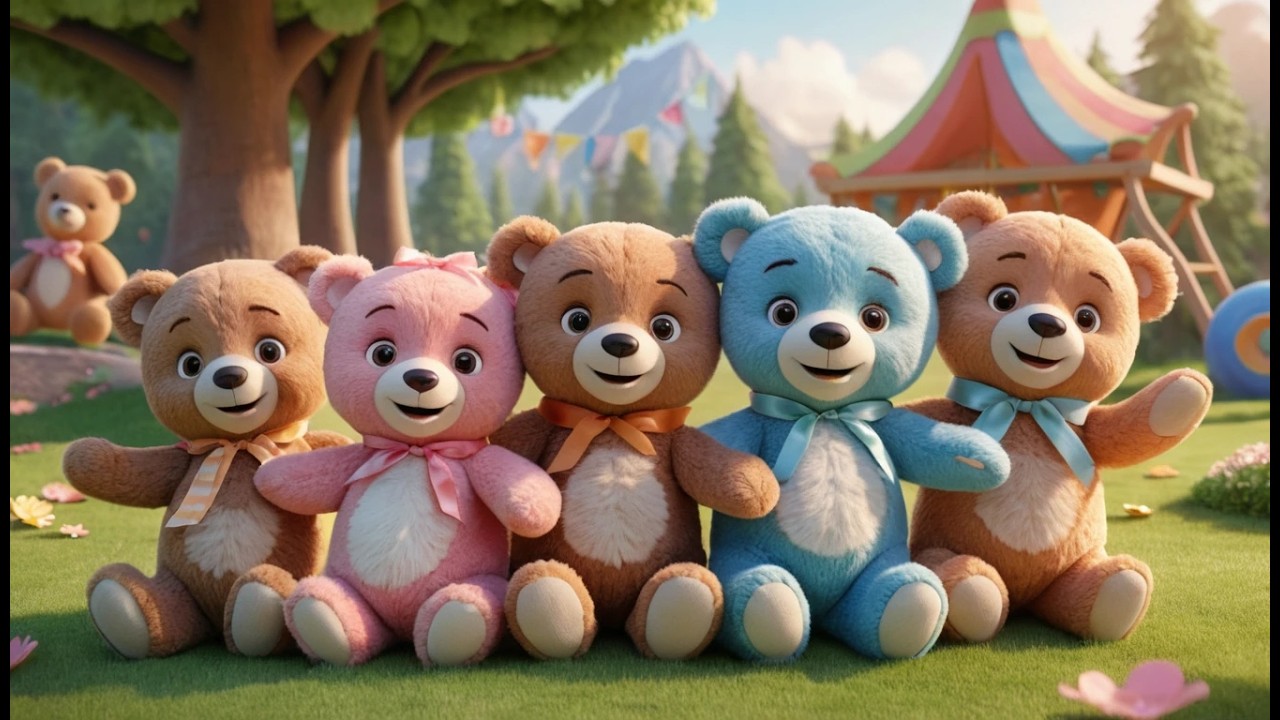 Five Little Teddy Bears at Play | Toy Songs & Counting Rhymes for Toddlers