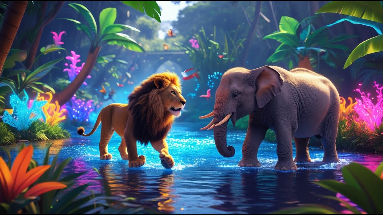 🐮🦁🐼🐒 Fun Kids Songs 🎵 Animal Songs for Kids – Farm & Jungle Friends Adventure!