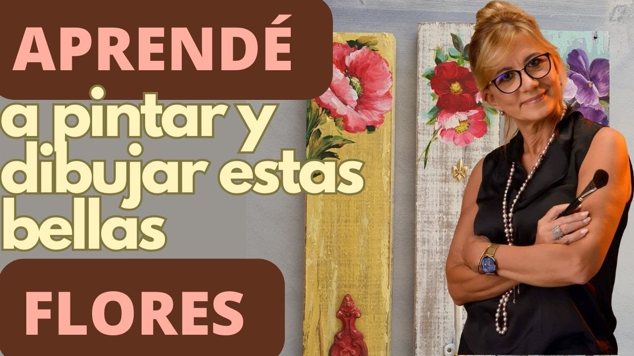 APRENDÉ a dibujar y PINTAR estas bellas FLORES - Pintura decorativa 🖌️