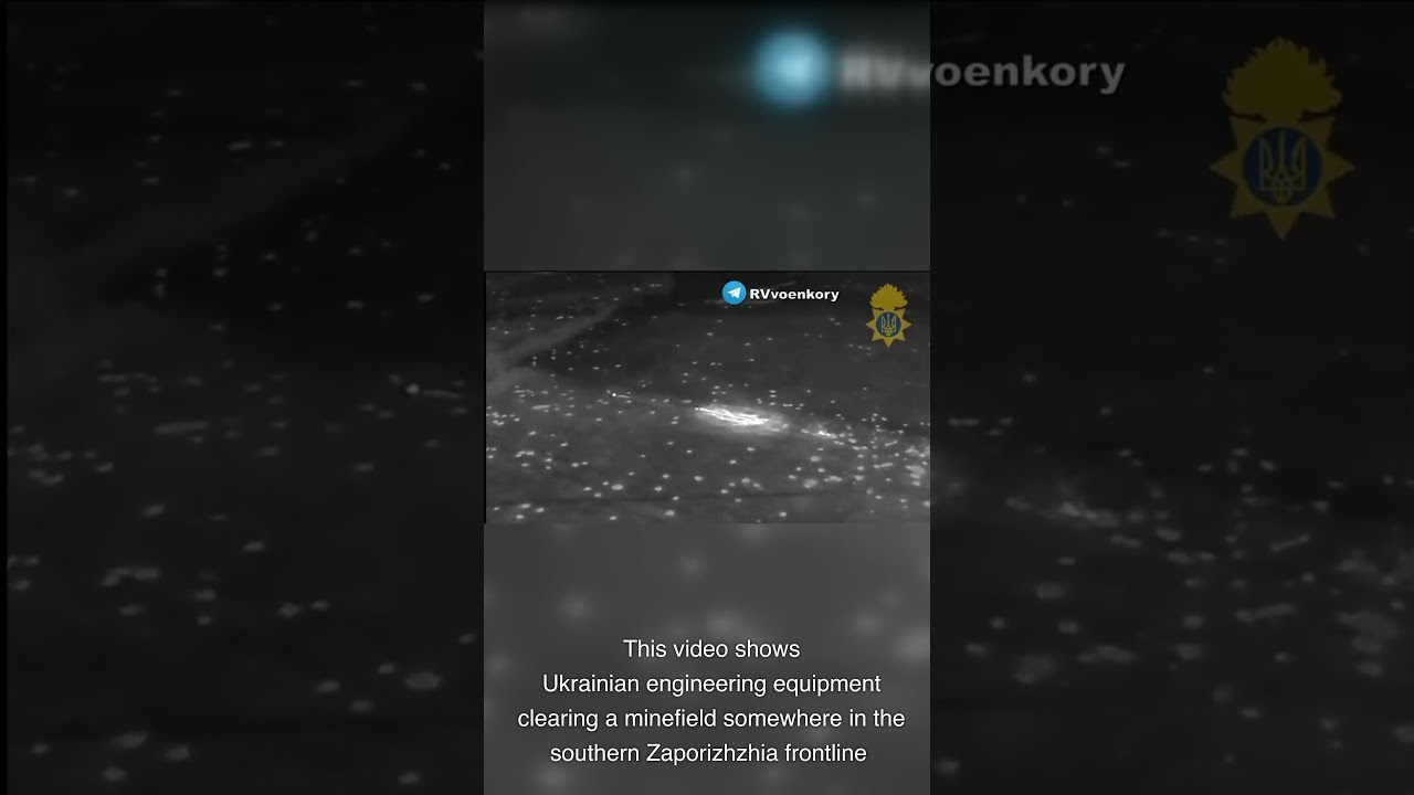 Ukrainian Engineering Equipment Clearing Minefield