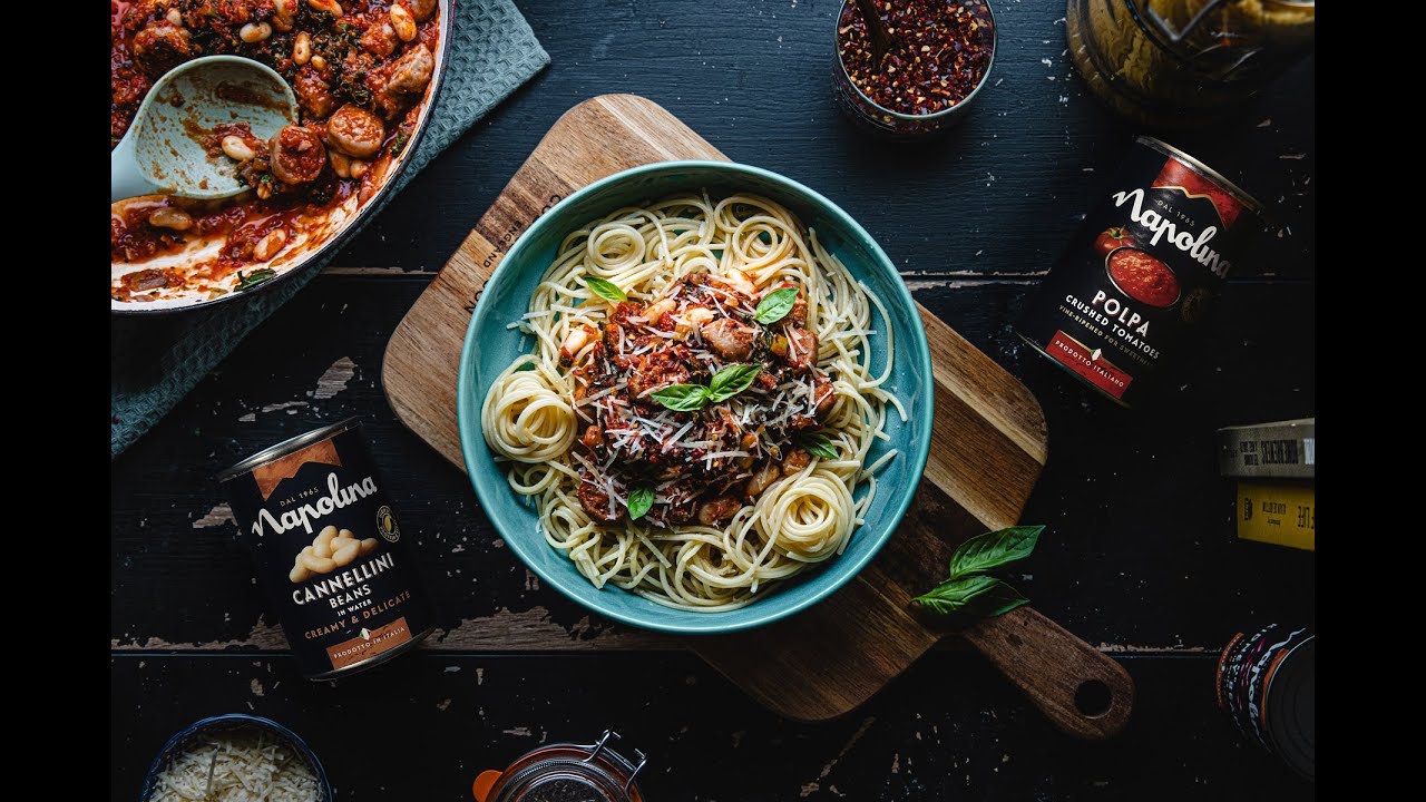 Napolina Sausage, Kale & Cannellini Bean Ragu | Easy Italian Pasta Recipe