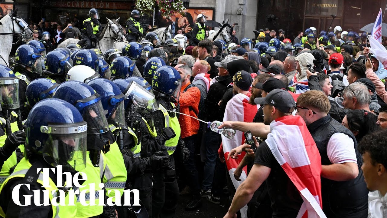 Protesters clash with police at far-right rally in London