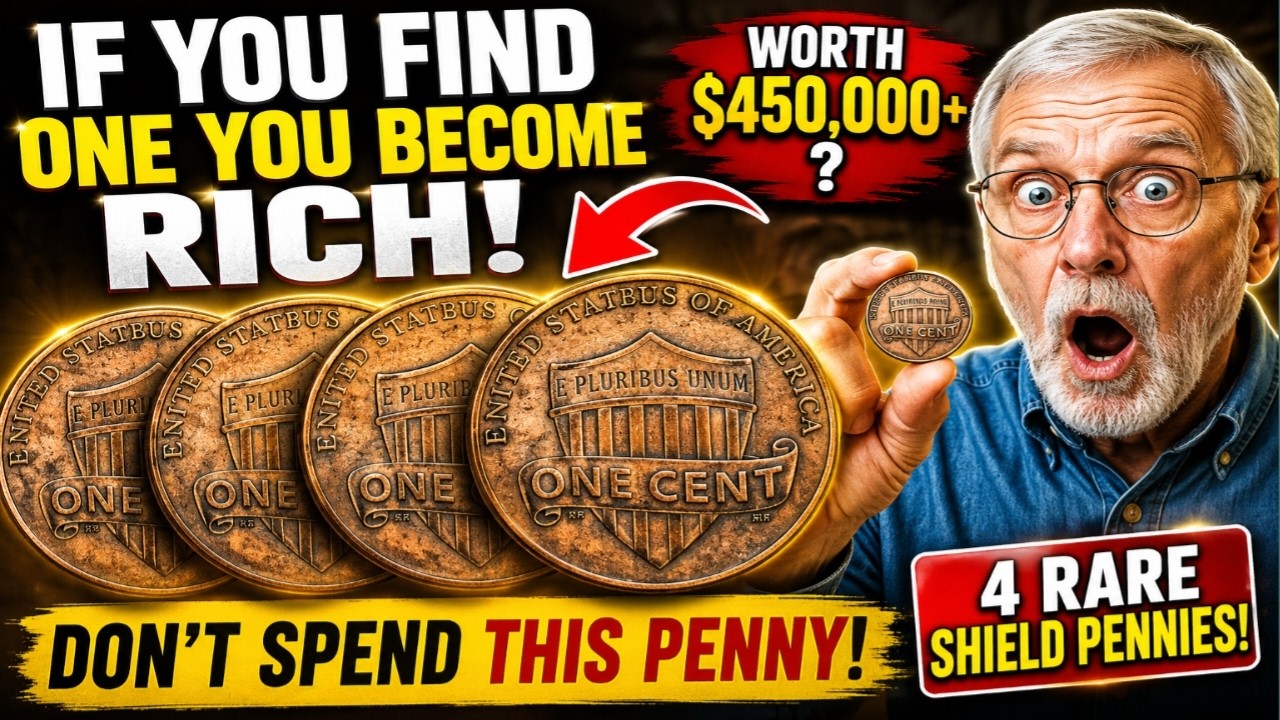 Million Dollars pennies These 4 Shield penny Worth Money That Could Make You Rich Overnight $450,000